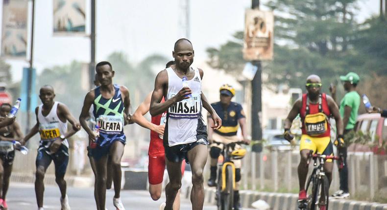 athlete running at the Lagos city Marathon