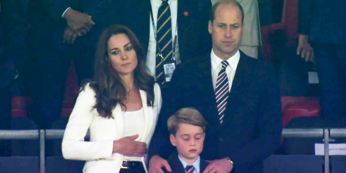 Kate, William i siedmioletni Jerzyk na trybunach na Wembley podczas finału Euro 2020