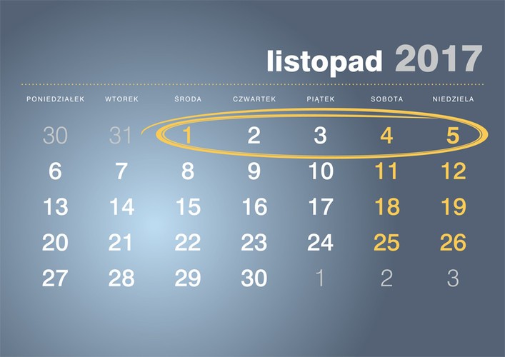 1 listopada w 2017 roku wypada w środę. To oznacza, że biorąc dwa dni urlopu odpoczywamy przez pięć dni.
