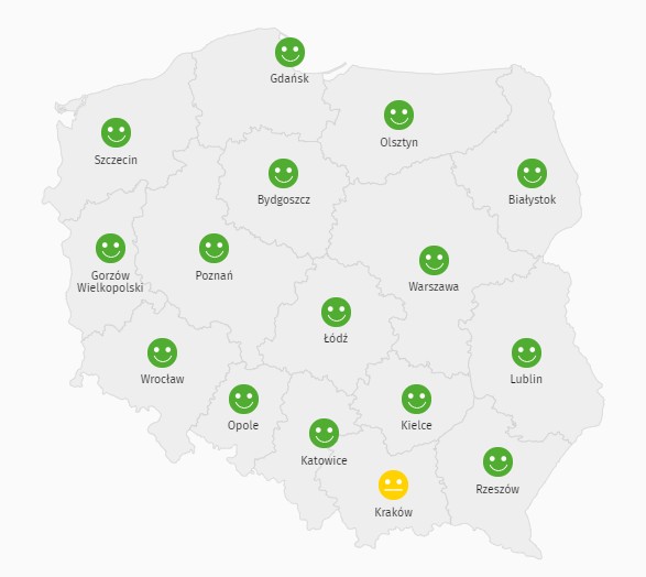 Smog w Polsce - 18.02