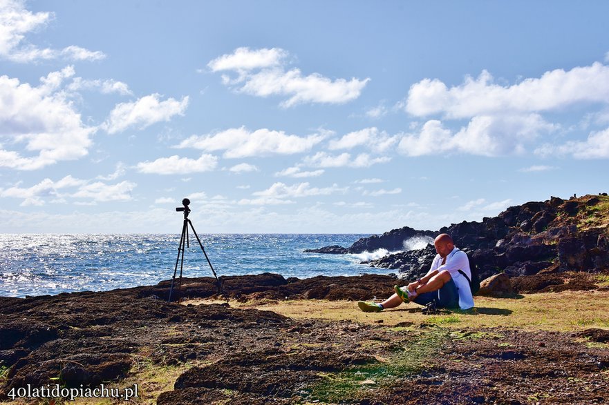 Widok na Zatokę Anakena, Rapa Nui