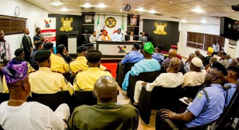 Lagos State Governor, Akinwunmi Ambode meets with tanker drivers