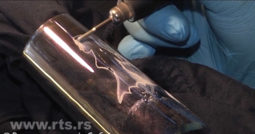 Nikola iz Pančeva gravira na staklu 