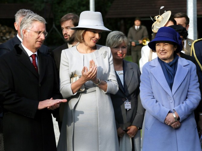 Król Filip i królowa Matylda i Hanna Gronkiewicz-Waltz