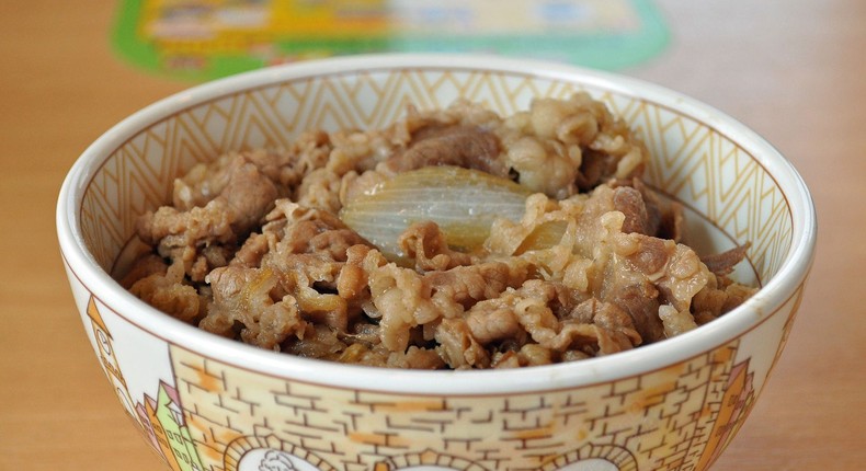 Sukiya Gyudon beef bowl