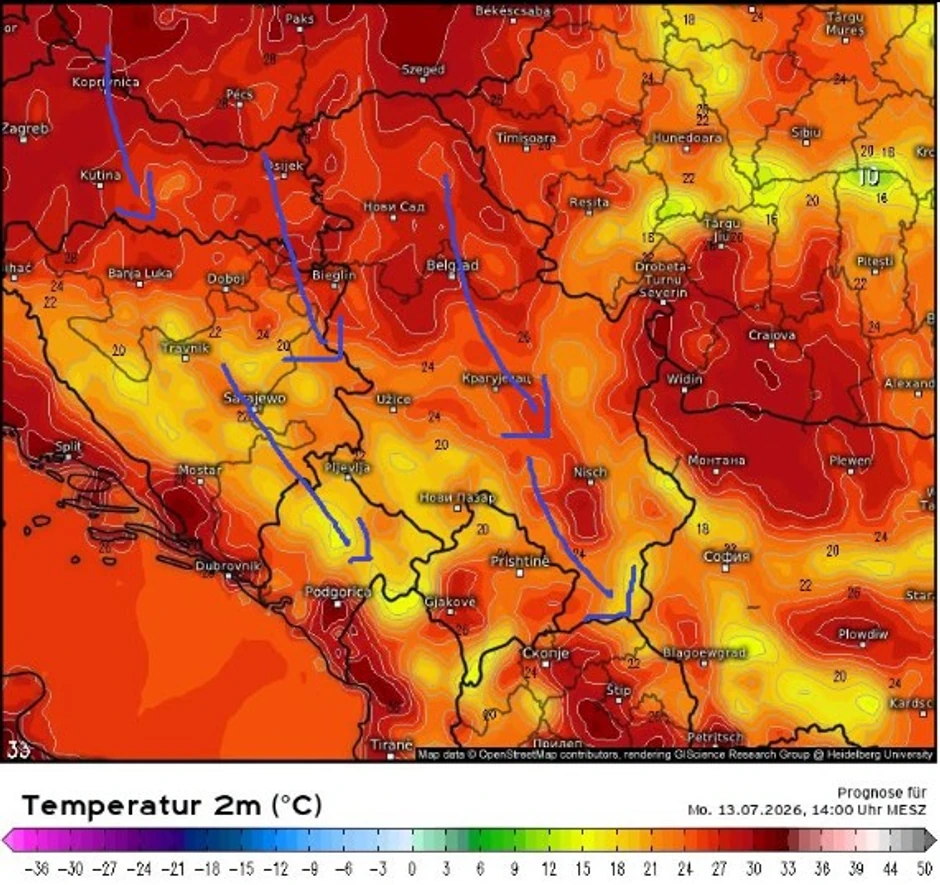 Do utorka će temperature biti malo ispod proseka