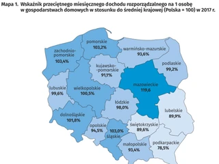 Różnice w dochodach gospodarstw domowych wiążą się m.in. z miejscem zamieszkania