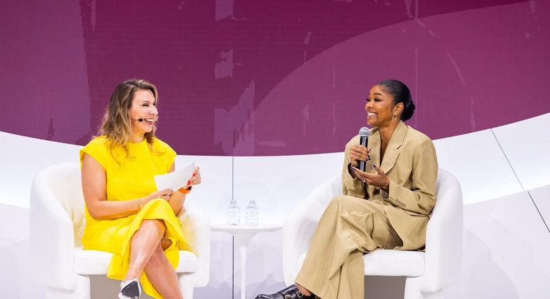 Gabrielle Union at PHM HealthFront 2024, with PHM president Andrea Palmer.PHM HealthFront 2024