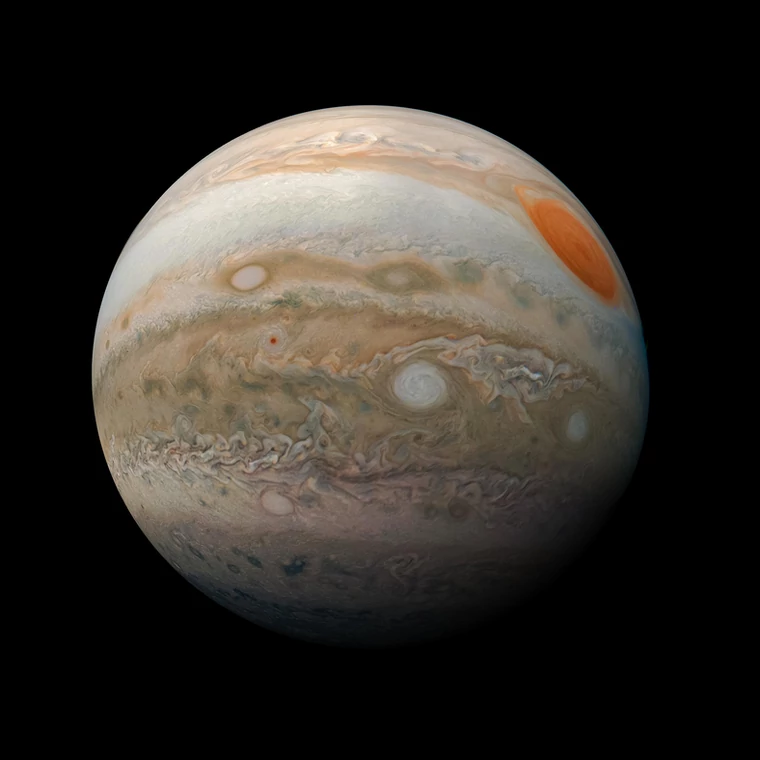 Jowisz w pełnej krasie - zdjęcie wykonane przez sondę Juno w 2019 roku