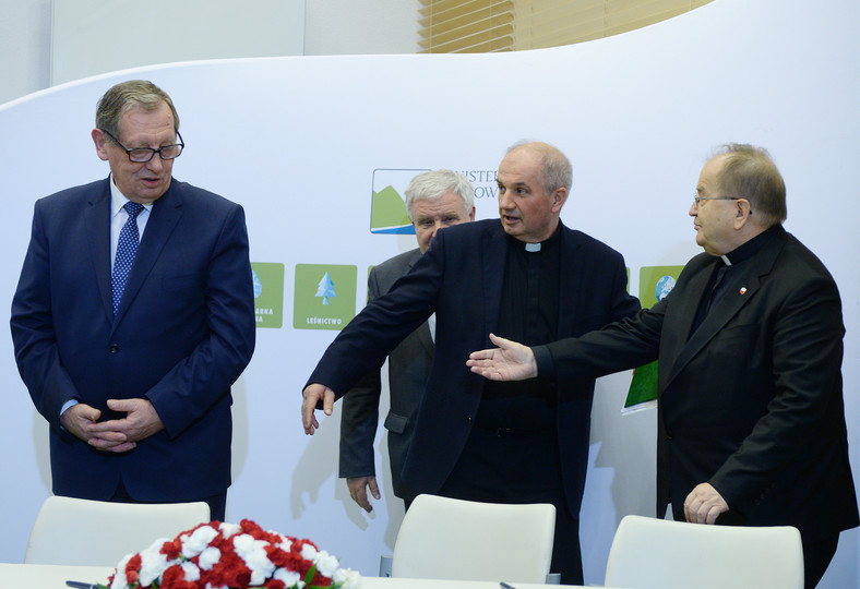 Jan Szyszko, Kazimierz Kujda, o. Jan Król oraz o. Tadeusz Rydzyk, listopad 2017 r.