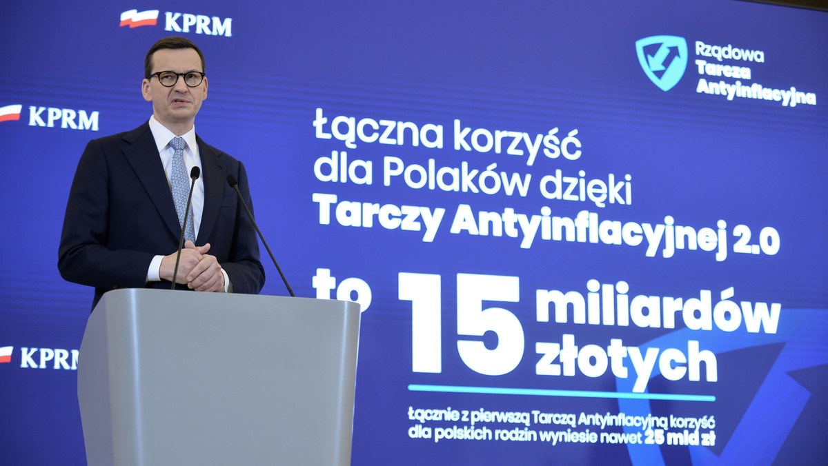 Mateusz Morawiecki ogłasza założenia tarczy antyinflacyjnej 2.0