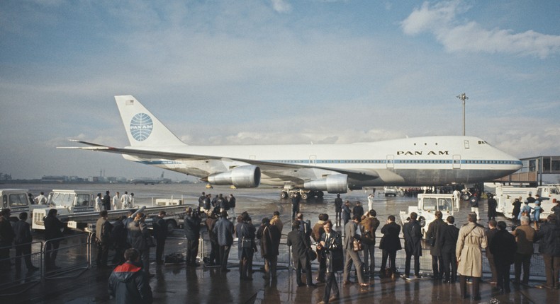 A Pan Am Boeing 747 arriving in London for the first time.Rolls Press/Popperfoto/Getty