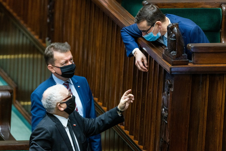 Jarosław Kaczyński, Mariusz Błaszczak, Mateusz Morawiecki