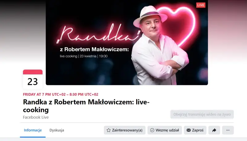 Randka z Robertem MakłowiczemL live-cooking by Zalando