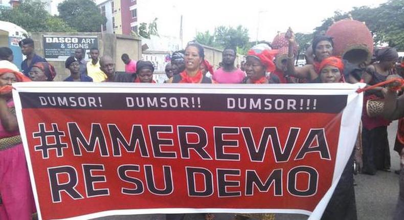 Elderly men and women in Kumasi demonstrate over dumsor