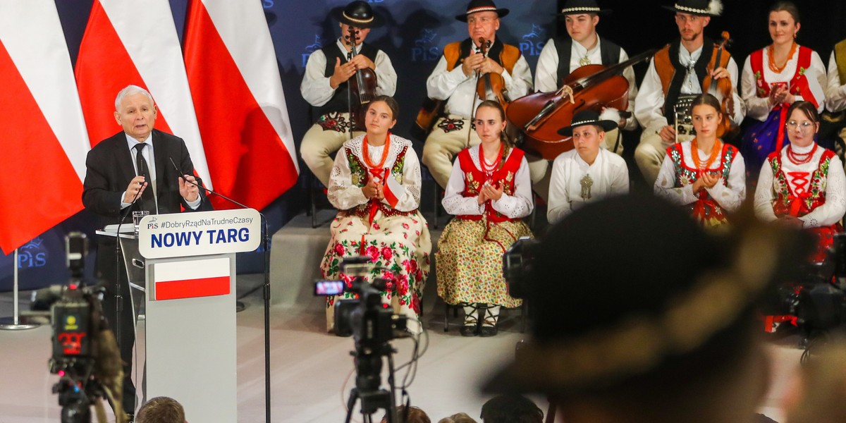 Prezes PiS Jarosław Kaczyński w Nowym Targu