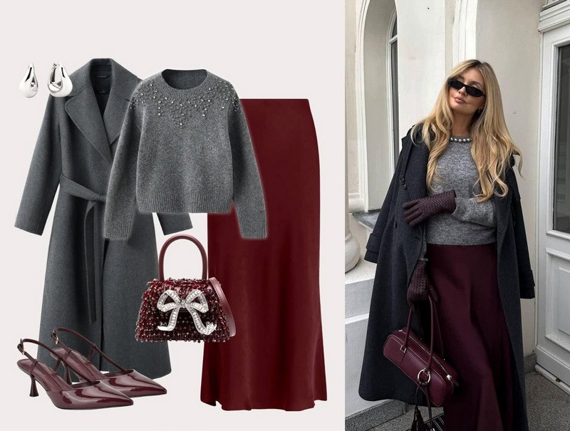 Ako nosiť sukňu s pulóvrom štýlovo.