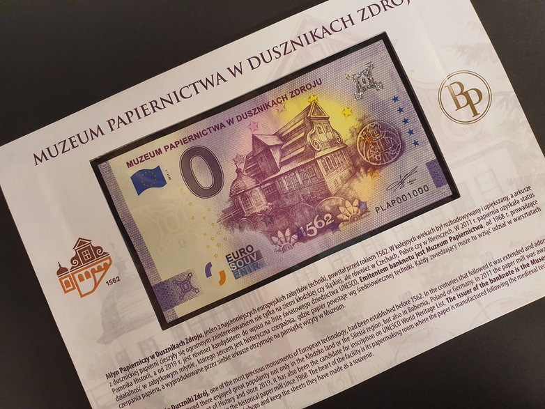 Muzeum Papiernictwa w Dusznikach-Zdroju wydaje banknot o nominale 0 euro