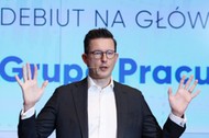 Przemysław Gacek podczas ubiegłorocznego debiutu Grupy Pracuj na Giełdzie Papierów Wartościowych