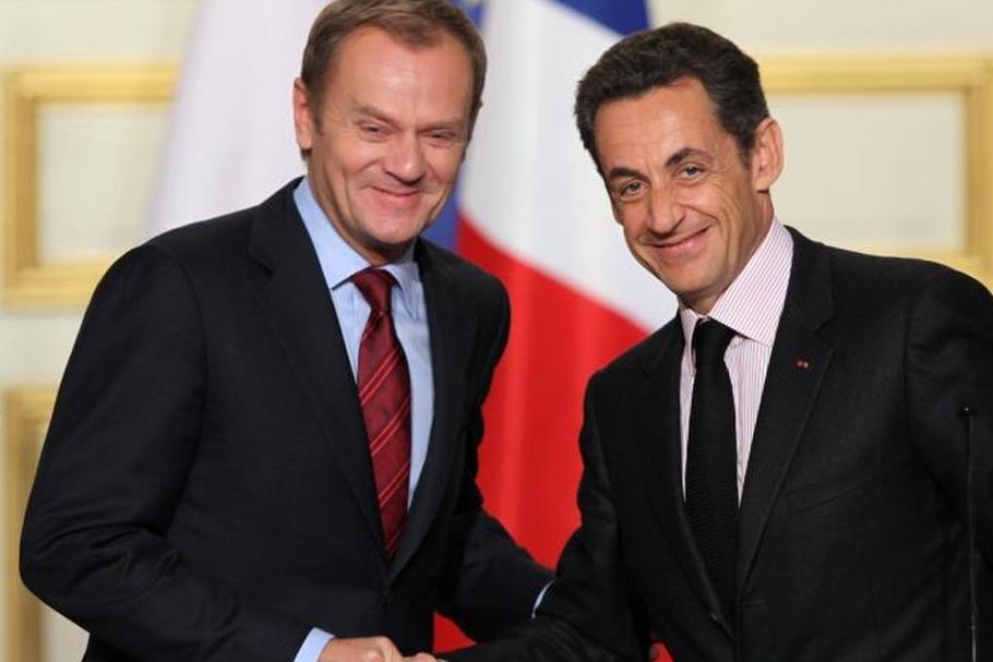 Donald Tusk i Nicolas Sarkozy