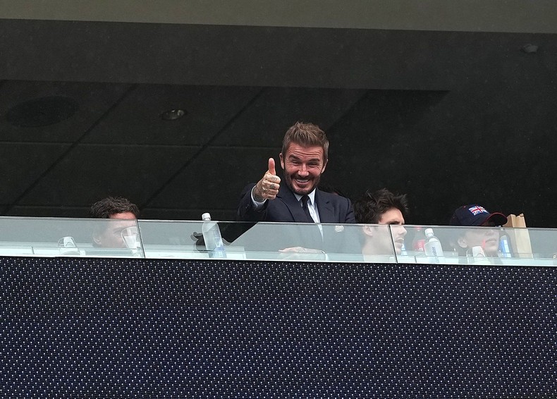 Another famous England fan is, of course, Beckham, who played for the English national team from 1996 to 2009. He attended multiple games this World Cup, including this one on June 23 against Ghana.