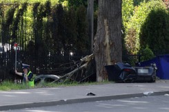 Trzy osoby zginęły w Wilanowie. Bmw uderzyło w drzewo i stanęło w płomieniach