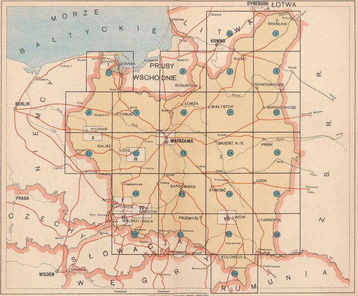 Atlas dróg samochodowych w Polsce, 1939 r.