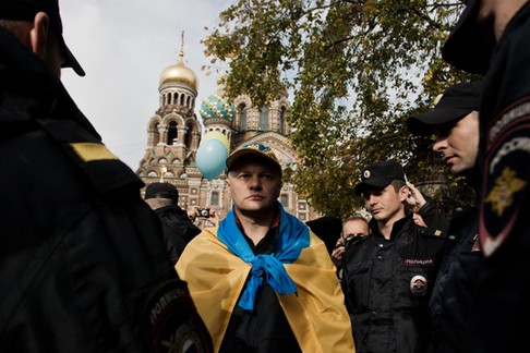 Rally for Ukraine Peace in St Petersburg