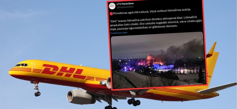 Katastrofa pod Wilnem. Samolot spadł na budynek mieszkalny, są ofiary