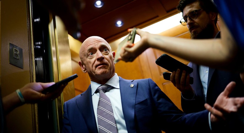 Sen. Mark Kelly is getting a lot more attention than usual at the Capitol right now.Kevin Dietsch/Getty Images