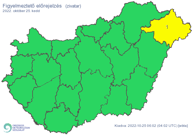 Figyelmeztetés zivatarra kedden /Fotó: met.hu