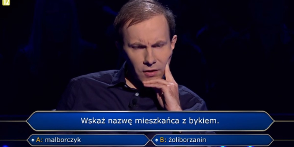 Tomasz odpadł na pytaniu o byka