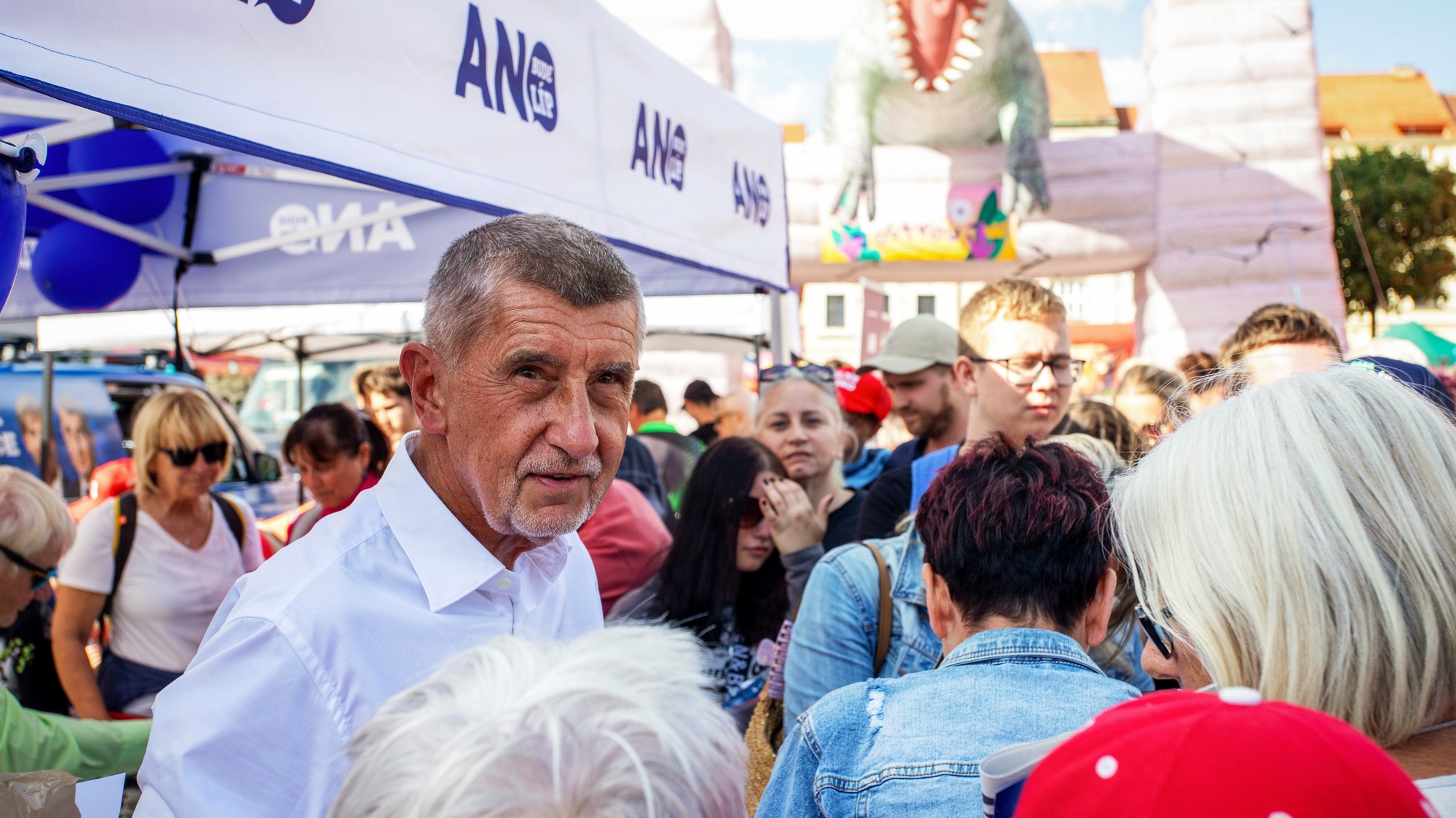 Líder ANO Andrej Babiš na predvolebnom mítingu.