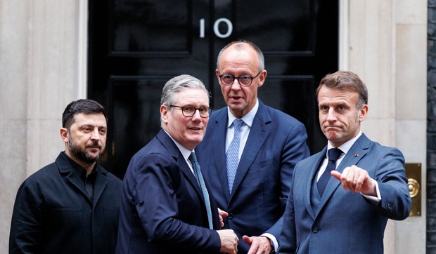 Volodimir Zelenski, Kir Starmer, Fridrih Merc i Emanuel Makron