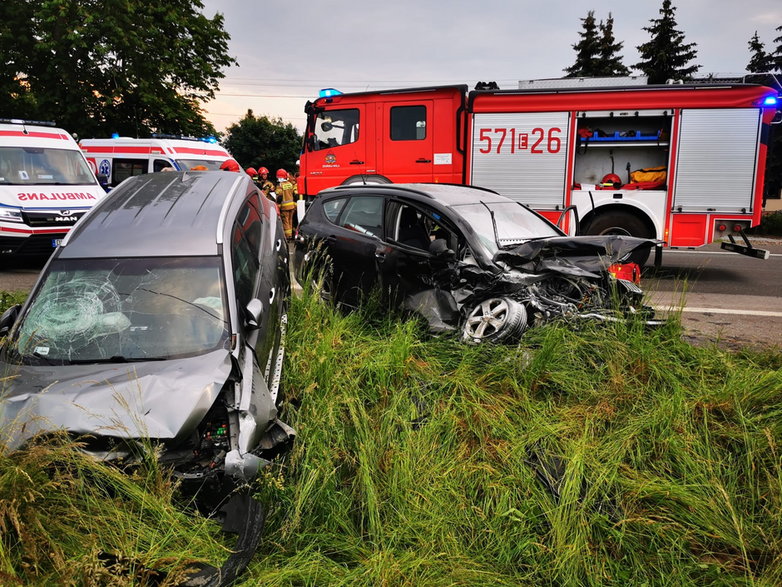 Wypadek na DW482 w miejscowości Ostrówek