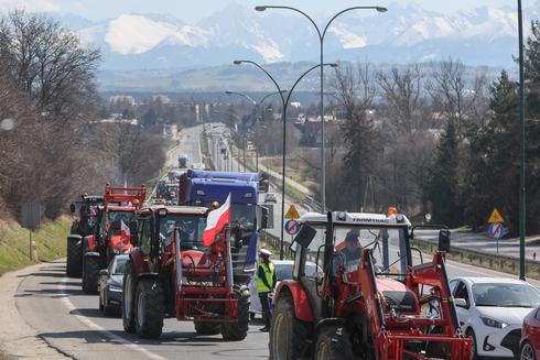 Nowy Targ, protest rolników na Zakopiance / fot. PAP