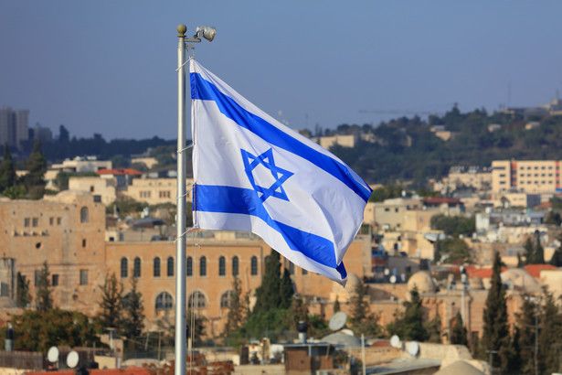 Flaga Izraela w Jerozolimie