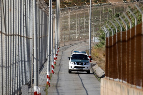 The border fence separating Spain's northern enclave Ceuta and Morocco is seen from Ceuta