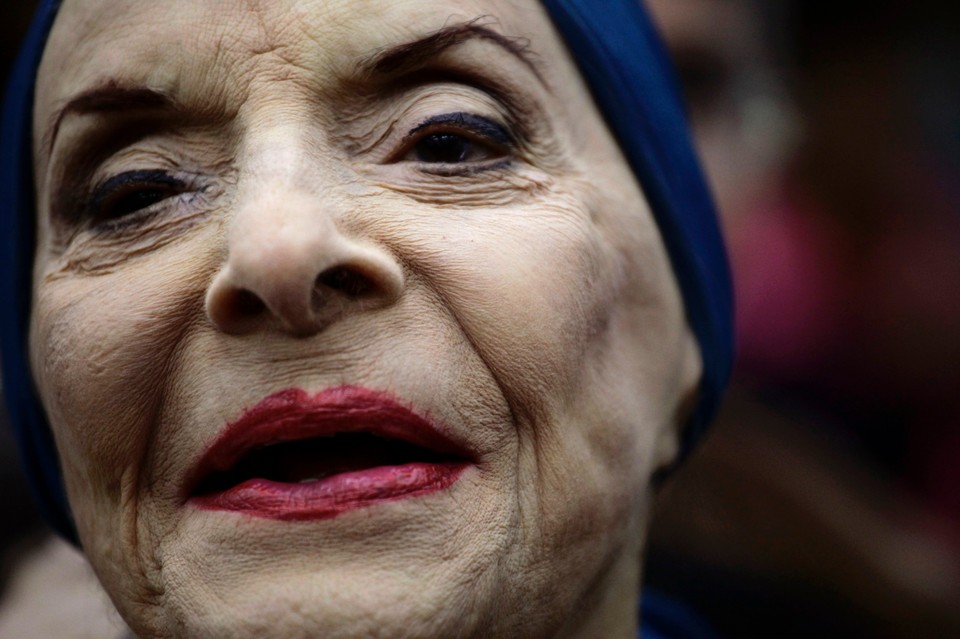 Director of the Cuban National Ballet Alonso reacts after she was awarded Haydee Santamaria medal in Havana