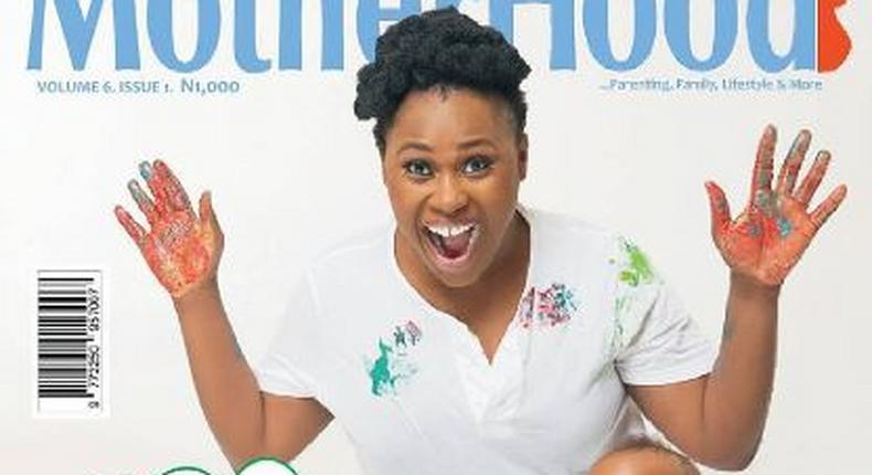 Uche Jombo Rodriguez gets playful with son Matthew on the latest issue of Motherhood In-Style Magazine.