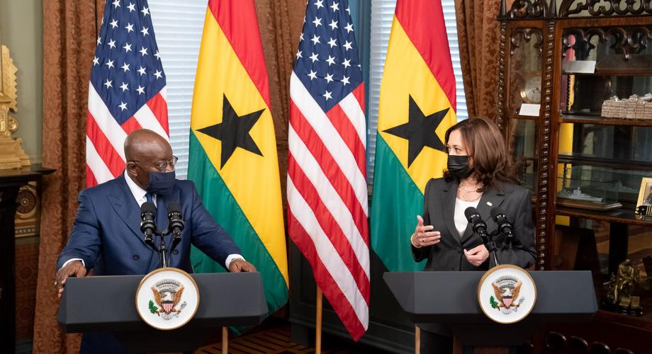 The president of Ghana, Nana Akufo-Addo and the vice president of America, Kamala Harris