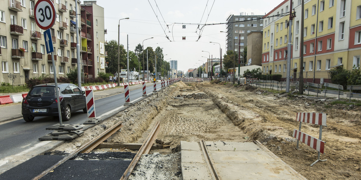 Remont ulicy Dąbrowskiego w Poznaniu