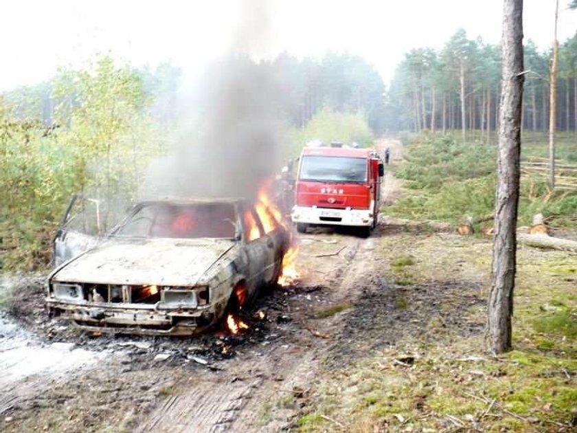 Auto spłonęło na grzybobraniu! FOTO