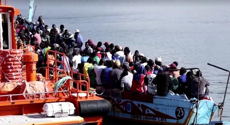 Migrants au large de Grande Canarie, le 4 septembre 2023 / Crédit Reuters