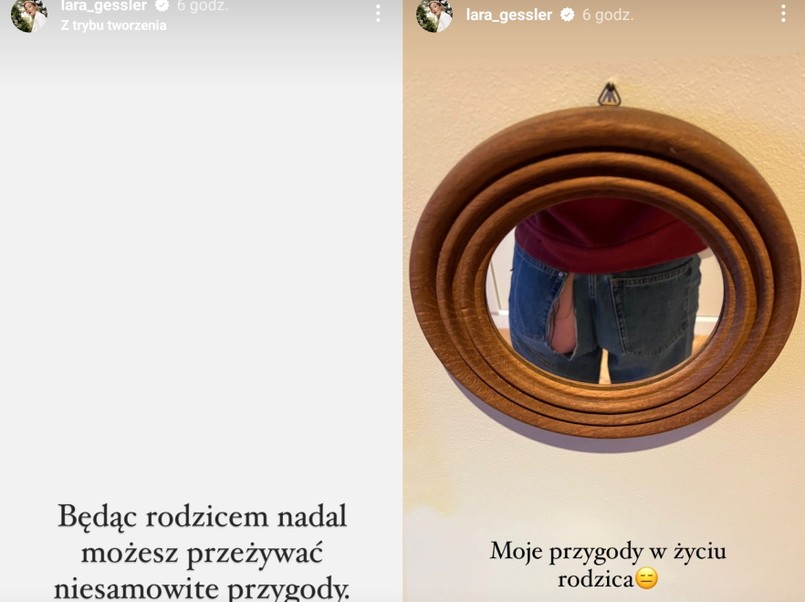 Widok InstaStories zamieszczonego na profilu Lary Gessler na Instagramie