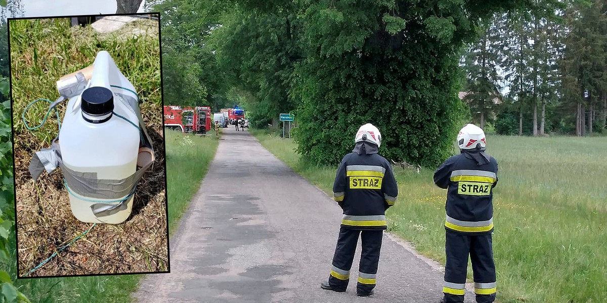 Polanów. Ładunki bombowe w warsztacie.