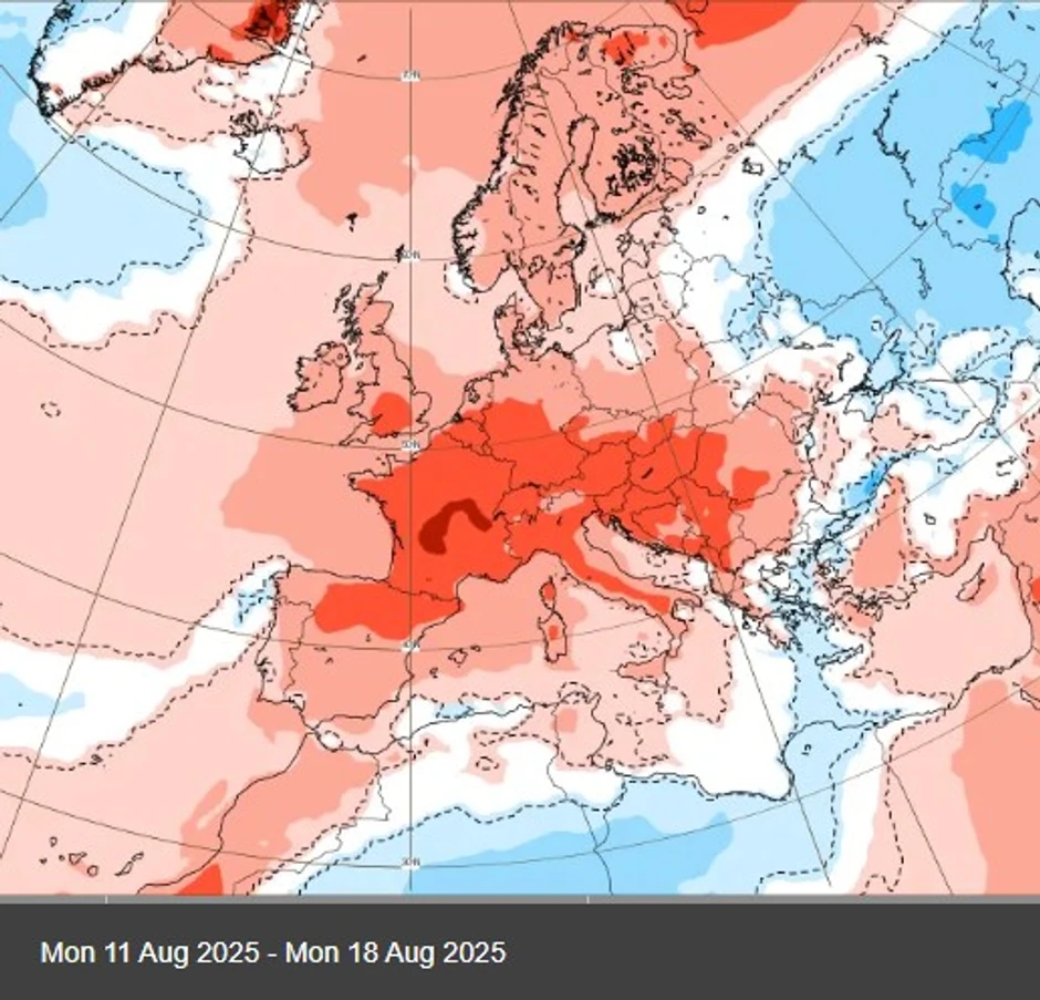 Veći deo Evrope biće zahvaćim jakim i dugotrajnim toplotnim talasom
