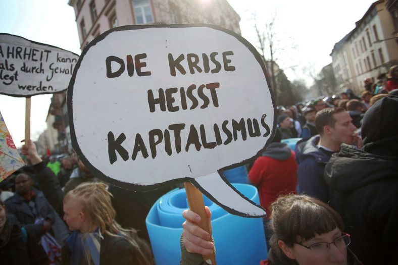 Protesty pod siedzibą EBC we Frankfurcie (4), 18.03.2015