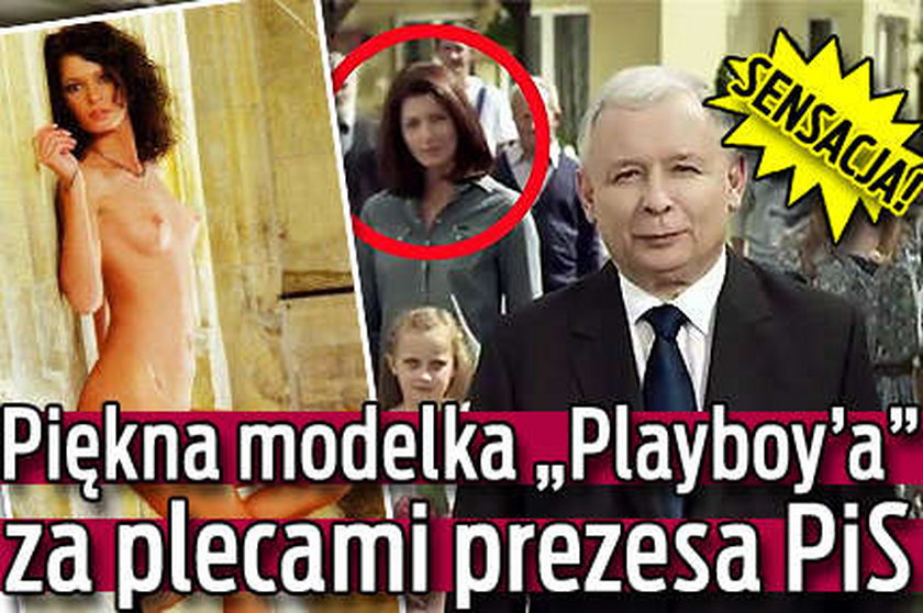 Modelka "Playboy'a" za plecami prezesa PiS. FOTO