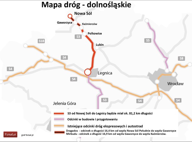 Nowe odcinki S3 w woj. Dolnośląskim